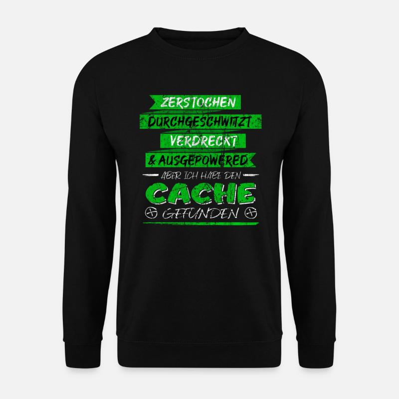 Lustiger Spruch Cache gefunden Geocaching - Unisex Pullover - Schwarz