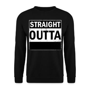 Straight Outta your text / ton texte idée de cadeau - Sweat-shirt Unisexe - noir - Devant - Alina (178cm) & Michal (187cm)