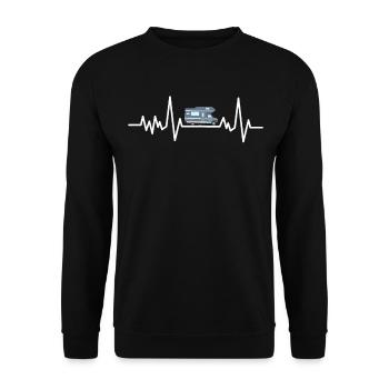Camping Wohnwagen Urlaub Camper Wohnmobil Camping - Unisex Pullover - Schwarz - Vorne - Alina (178cm) & Michal (187cm)