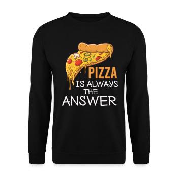 Pizza Fast Food Käse Lecker Italien - Unisex Pullover - Schwarz - Vorne - Alina (178cm) & Michal (187cm)