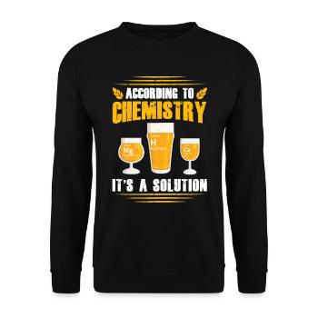 According to Chemistry, It's a Solution To Brew Beer - Unisex Sweatshirt - black - Front - Alina (178cm) & Michal (187cm)