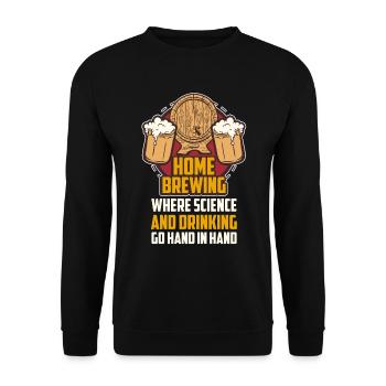 Home Brewing Where Science Brewery Drinks - Unisex Sweatshirt - black - Front - Alina (178cm) & Michal (187cm)