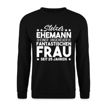 Ehepaar Ehemann Silberhochzeit Geschenk - Unisex Pullover - Schwarz - Vorne - Alina (178cm) & Michal (187cm)