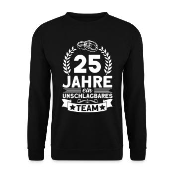 25. Hochzeitstag Team Silberhochzeit Geschenk - Unisex Pullover - Schwarz - Vorne - Alina (178cm) & Michal (187cm)