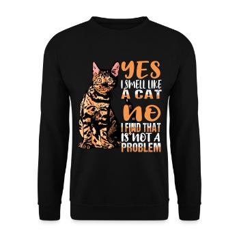 Cat cats cat lover smell scent - Unisex Sweatshirt - black - Front - Alina (178cm) & Michal (187cm)