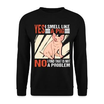 Pig pig pigs smell scented - Unisex Sweatshirt - black - Front - Alina (178cm) & Michal (187cm)