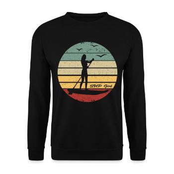 Stand Up Paddleboarding - SUP Girl Sunset - Sweat-shirt Unisexe - noir - Devant - Alina (178cm) & Michal (187cm)