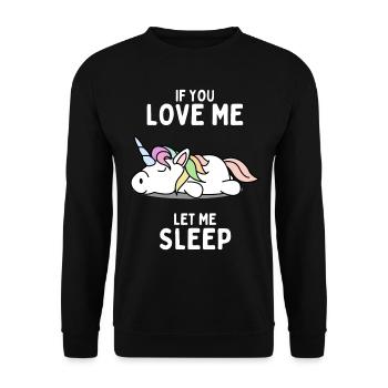 Licorne endormie Cadeau amusant - Sweat-shirt Unisexe - noir - Devant - Alina (178cm) & Michal (187cm)