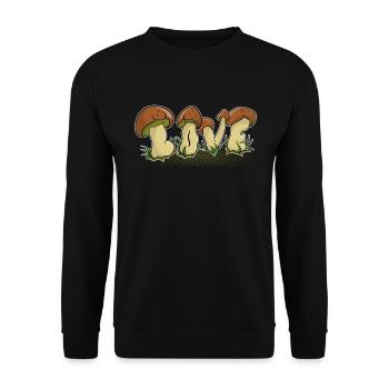 Mushroom Seeker Designs | Get ready for the mushrooms - Unisex Sweatshirt - black - Front - Alina (178cm) & Michal (187cm)