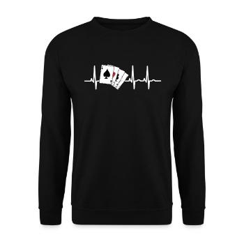 Cartes de Poker ECG - Sweat-shirt Unisexe - noir - Devant - Alina (178cm) & Michal (187cm)