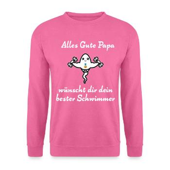 Alles Gute Papa wünscht dir dein bester Schwimmer - Unisex Pullover - Pink - Vorne