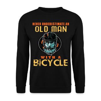 Bicycle Bicycles Biker Bicycle Old Man Bicycle - Unisex Sweatshirt - black - Front - Alina (178cm) & Michal (187cm)