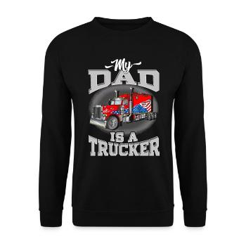 I'm a proud son of an American truck driver - Unisex Sweatshirt - black - Front - Alina (178cm) & Michal (187cm)