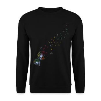 Vintage fleur nature herbes sauvages tatouage - Sweat-shirt Unisexe - noir - Devant - Alina (178cm) & Michal (187cm)
