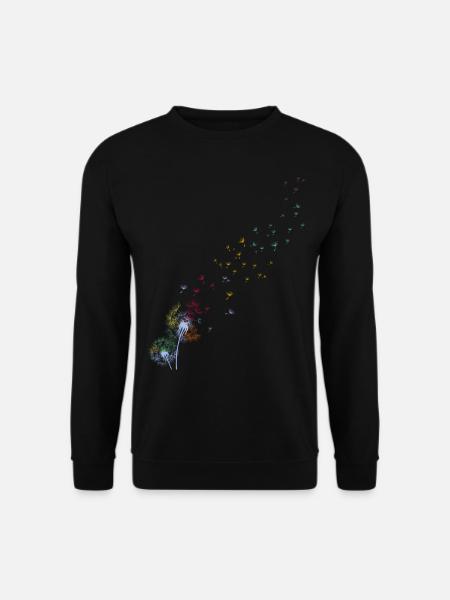 Vintage Blume Natur Wildkräuter Tattoo - Unisex Pullover - Schwarz