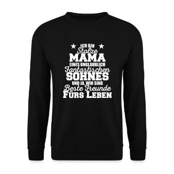 Mama Freundschaft Sohn Geschenk - Unisex Pullover - Schwarz - Vorne - Alina (178cm) & Michal (187cm)