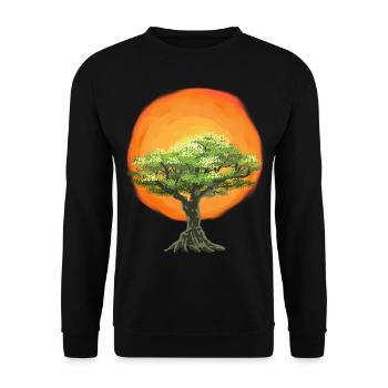 Olive Tree Trees Nature Sunshine Sun - Unisex Sweatshirt - black - Front - Alina (178cm) & Michal (187cm)