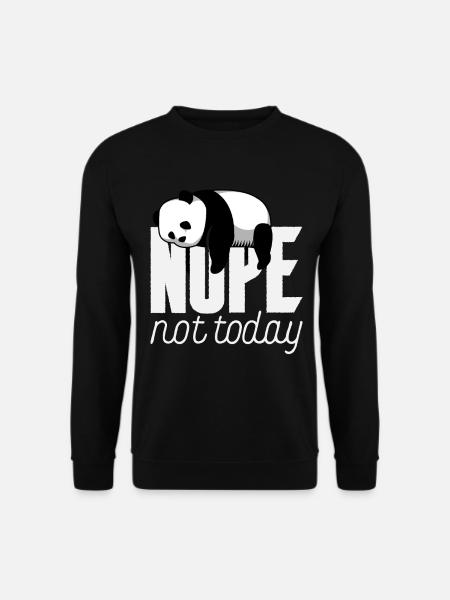 Nein, heute nicht! Lustiger Panda Schlafmütze - Unisex Pullover - Schwarz