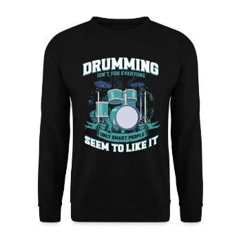 Percussion batterie cadeau de batterie - Sweat-shirt Unisexe - noir - Devant - Alina (178cm) & Michal (187cm)