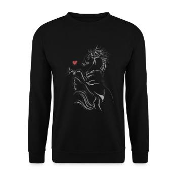 Horse Girl Horses Love Riding Horse Fool - Unisex Sweatshirt - black - Front - Alina (178cm) & Michal (187cm)