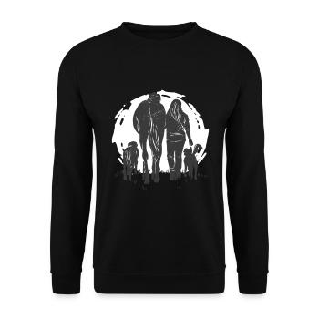 cheval fille chien amour - Sweat-shirt Unisexe - noir - Devant - Alina (178cm) & Michal (187cm)