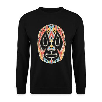 wrestling maske Mexico Mexikaner - Unisex Pullover - Schwarz - Vorne - Alina (178cm) & Michal (187cm)