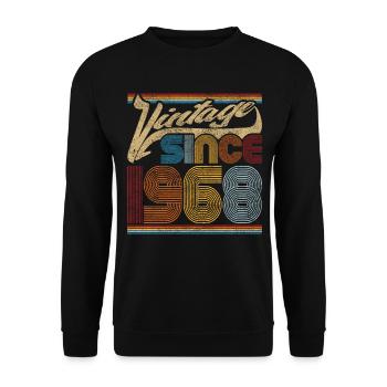 Vintage 1968 - Gift for 53rd Birthday - Unisex Sweatshirt - black - Front - Alina (178cm) & Michal (187cm)