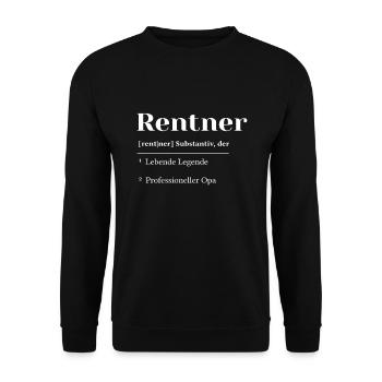 Rentner Definition Lebende Legende Opa Großvater - Unisex Pullover - Schwarz - Vorne - Alina (178cm) & Michal (187cm)