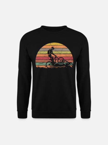 Mountainbike Fahrrad MTB Bike Downhill Retro Motiv - Unisex Pullover - Schwarz