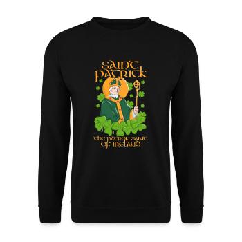 The Patron Saint of Ireland is Saint Patrick. - Unisex Sweatshirt - black - Front - Alina (178cm) & Michal (187cm)