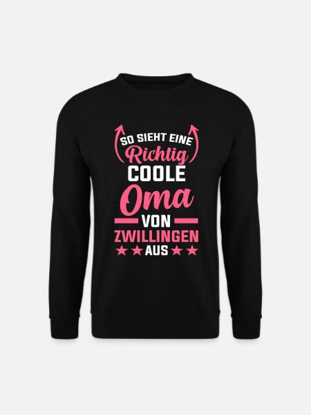 Oma Von Zwillingen Zwillingsoma - Unisex Pullover - Schwarz