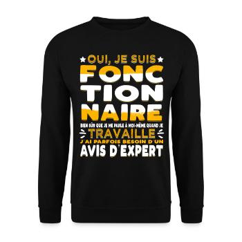 Oui, Je Suis Fonctionnaire Humour - Sweat-shirt Unisexe - noir - Devant - Alina (178cm) & Michal (187cm)