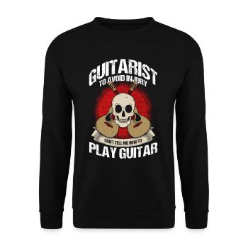Musician Guitarist Vintage Gift - Unisex Sweatshirt - black - Front - Alina (178cm) & Michal (187cm)