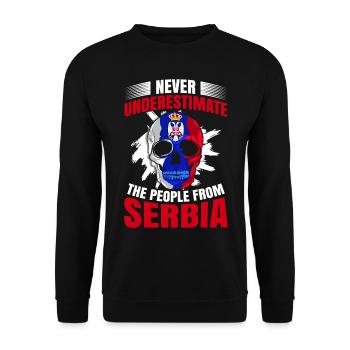 Serbie Tshirt Yougoslavie Belgrade Tito cadeau - Sweat-shirt Unisexe - noir - Devant - Alina (178cm) & Michal (187cm)