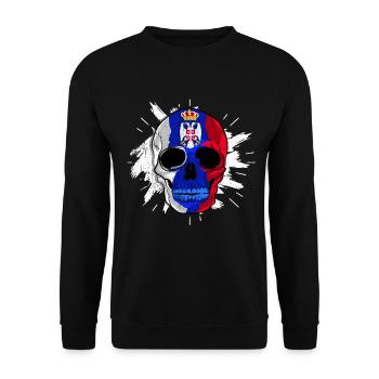 Serbie Tshirt Yougoslavie Belgrade Tito cadeau - Sweat-shirt Unisexe - noir - Devant - Alina (178cm) & Michal (187cm)