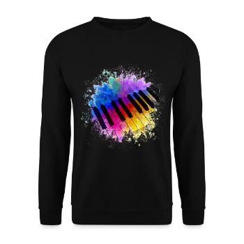 Piano Piano Music Gift Piano Digital Piano - Unisex Sweatshirt - black - Front - Alina (178cm) & Michal (187cm)