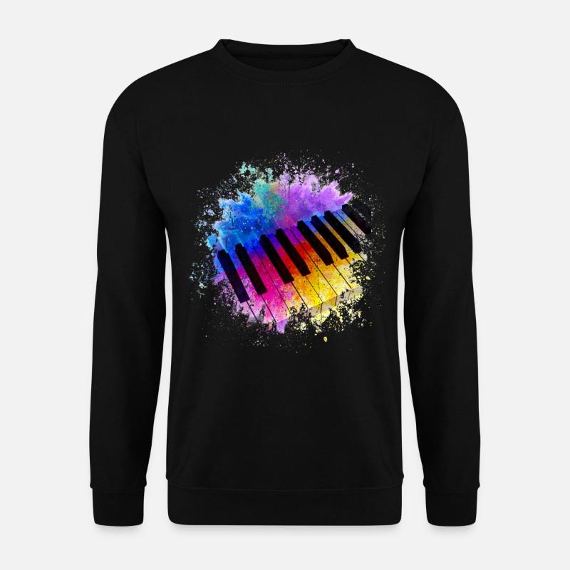 Klavier Piano Musik Geschenk Flügel Digitalpiano - Unisex Pullover - Schwarz
