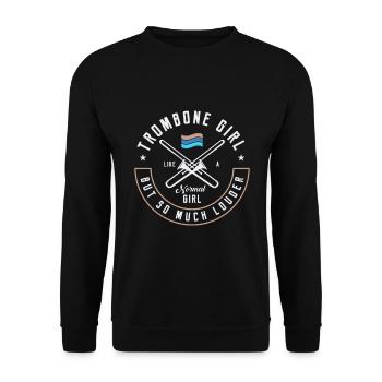 Trombone Musician Funny Gift idea - Unisex Sweatshirt - black - Front - Alina (178cm) & Michal (187cm)