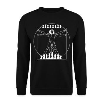 Da Vinci Échecs Pièces d’échecs - Sweat-shirt Unisexe - noir - Devant - Alina (178cm) & Michal (187cm)