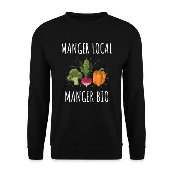 Eating local Eating organic - vegetable basket - Unisex Sweatshirt - black - Front - Alina (178cm) & Michal (187cm)