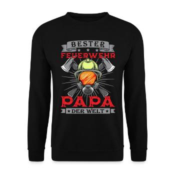 Feuerwehr Papa Vater Feuerwehrhelm Berufsfeuerwehr - Unisex Pullover - Schwarz - Vorne - Alina (178cm) & Michal (187cm)