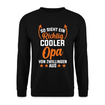 Opa Von Zwillingen Zwillingsopa - Unisex Pullover - Schwarz - Vorne - Alina (178cm) & Michal (187cm)