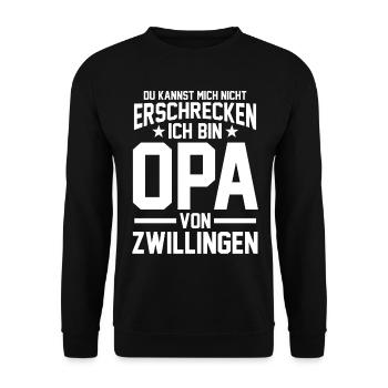 Zwillings Enkel Opa Großvater - Unisex Pullover - Schwarz - Vorne - Alina (178cm) & Michal (187cm)