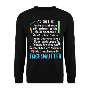 Tagesmutter Erzieher Kindergarten Kita Tagesmutter - Unisex Pullover - Schwarz - Vorne - Alina (178cm) & Michal (187cm)