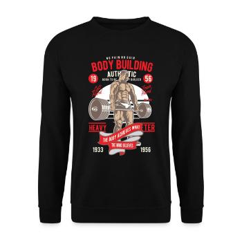 Kraftsport Retro Vintage - Bodybuilding 1956 - Sweat-shirt Unisexe - noir - Devant - Alina (178cm) & Michal (187cm)