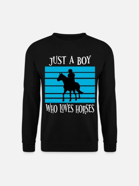 Nur Ein Junge, Der Pferde Liebt - Unisex Pullover - Schwarz