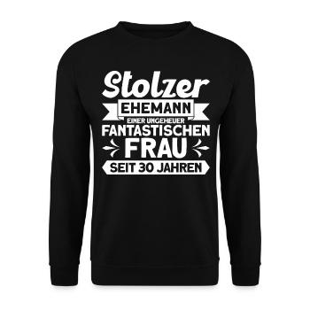 Ehepaar Ehemann Perlenhochzeit Geschenk - Unisex Pullover - Schwarz - Vorne - Alina (178cm) & Michal (187cm)
