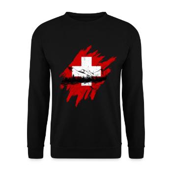 Schweiz - Unisex Pullover - Schwarz - Vorne - Alina (178cm) & Michal (187cm)