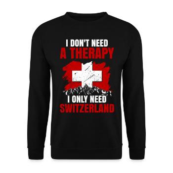 Switzerland Flag Bern Zurich Alps Swiss German - Unisex Sweatshirt - black - Front - Alina (178cm) & Michal (187cm)