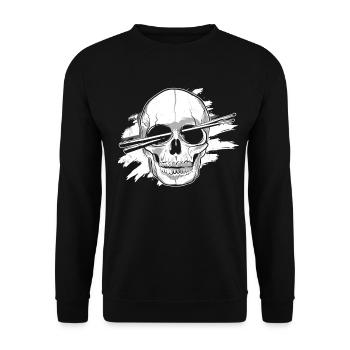 Schlagzeuger Tshirt für Drummer Musiker Rock Bass - Unisex Pullover - Schwarz - Vorne - Alina (178cm) & Michal (187cm)